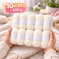 Seide Kaschmir Strickgarn Set 10 Knäuel 500 g Milchweiß