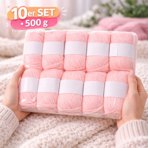 Seide Kaschmir Strickgarn Set 10 Knäuel 500 g Hellrosa
