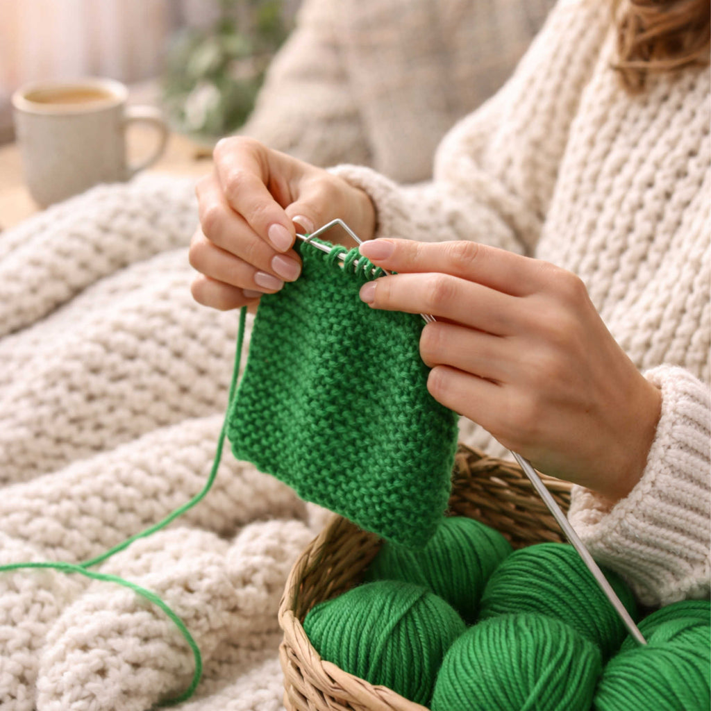 Stricken mit weichem Seide Kaschmir Wollgarn Garn Set in Beige