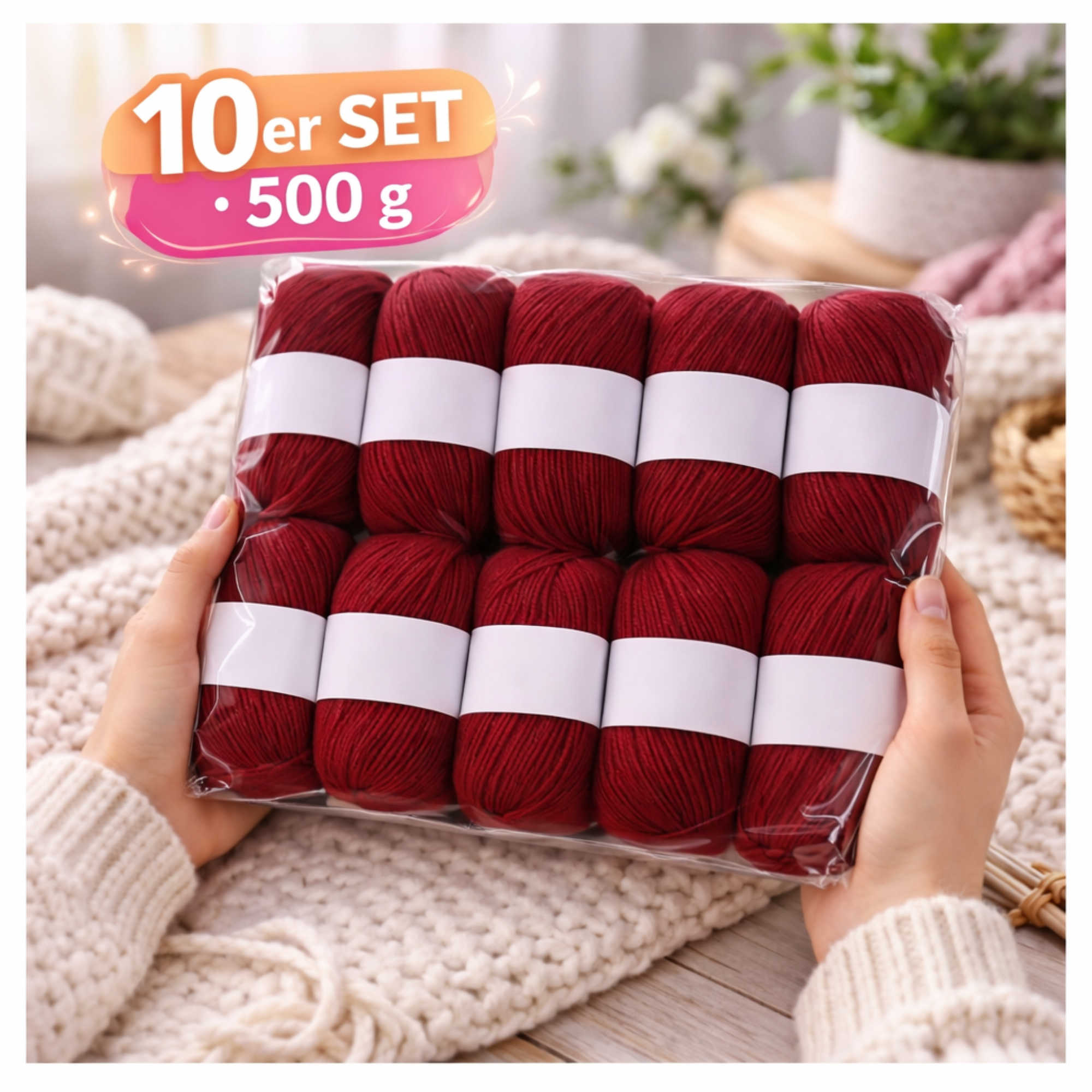 Seide Kaschmir Strickgarn Set 10 Knäuel 500 g Erhong