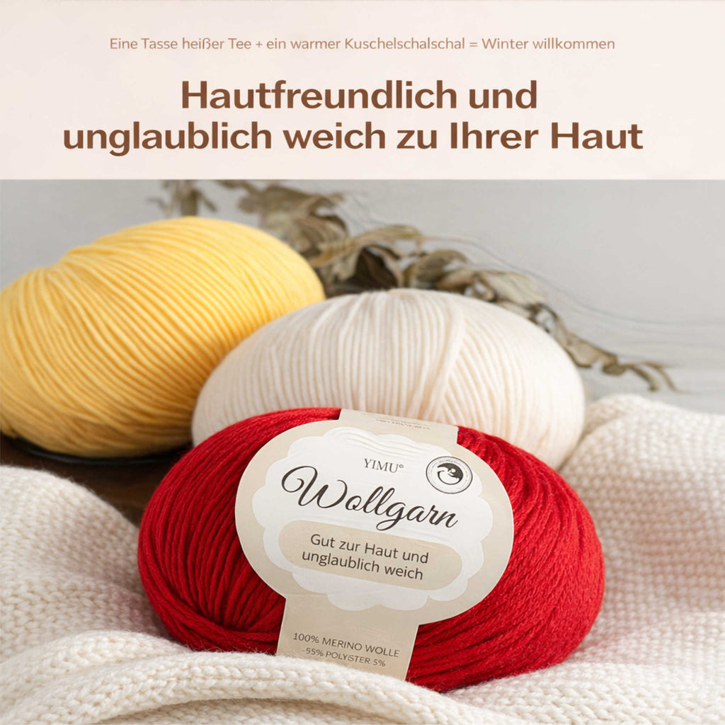 NOMIRO Merinogarn 500 g - pillingfest & farbecht - Strick- und Häkelgarn für Pullover und Schals