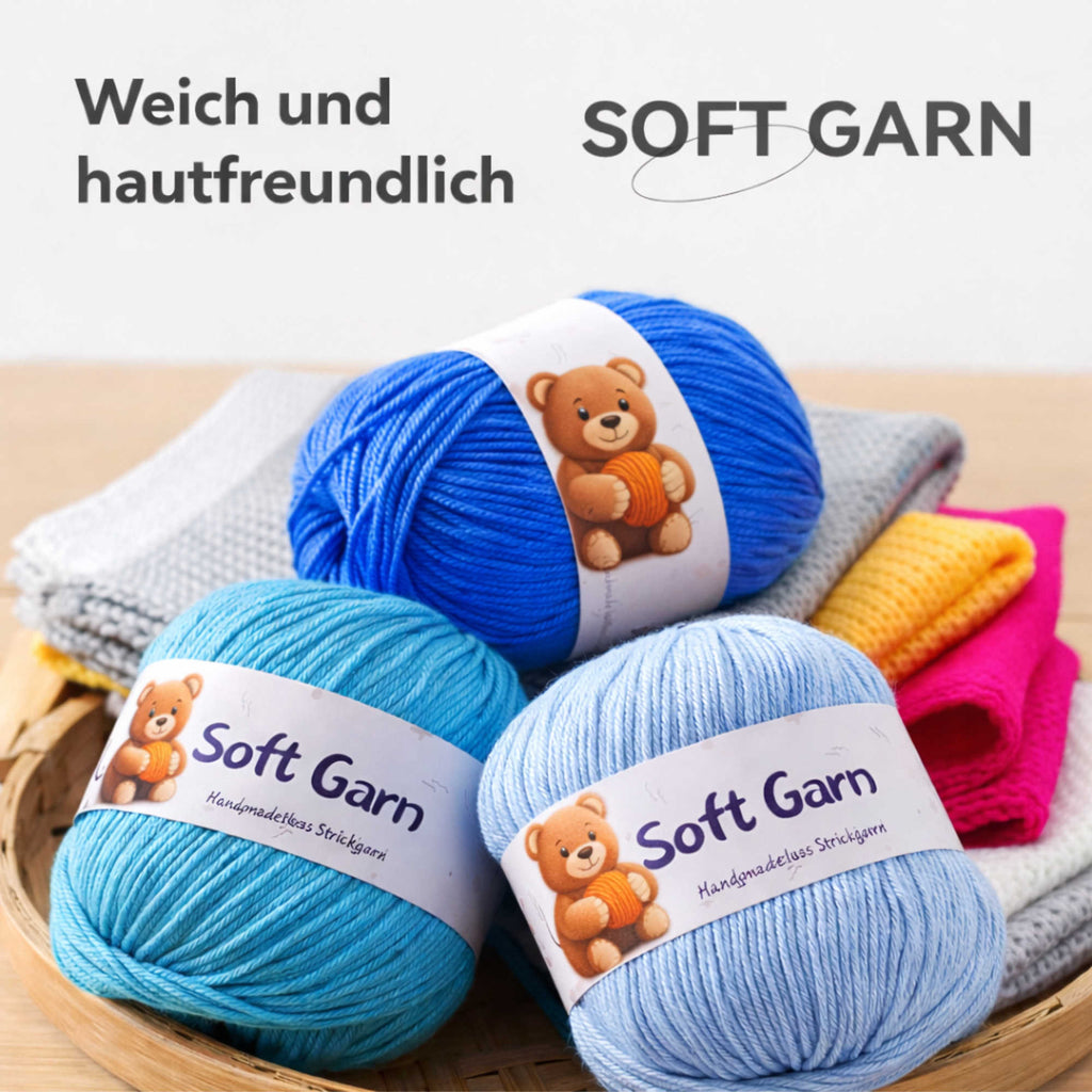 NOMIRO Acrylgarn 6-fach Set - 500 g (10 × 50 g) - weich, selbststreifend - Strick- und Häkelgarn für Pullover, Schals und Mützen