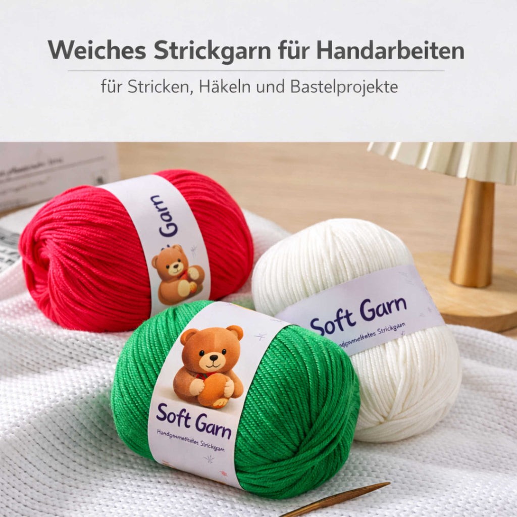 NOMIRO Acrylgarn 6-fach Set - 500 g (10 × 50 g) - weich, selbststreifend - Strick- und Häkelgarn für Pullover, Schals und Mützen
