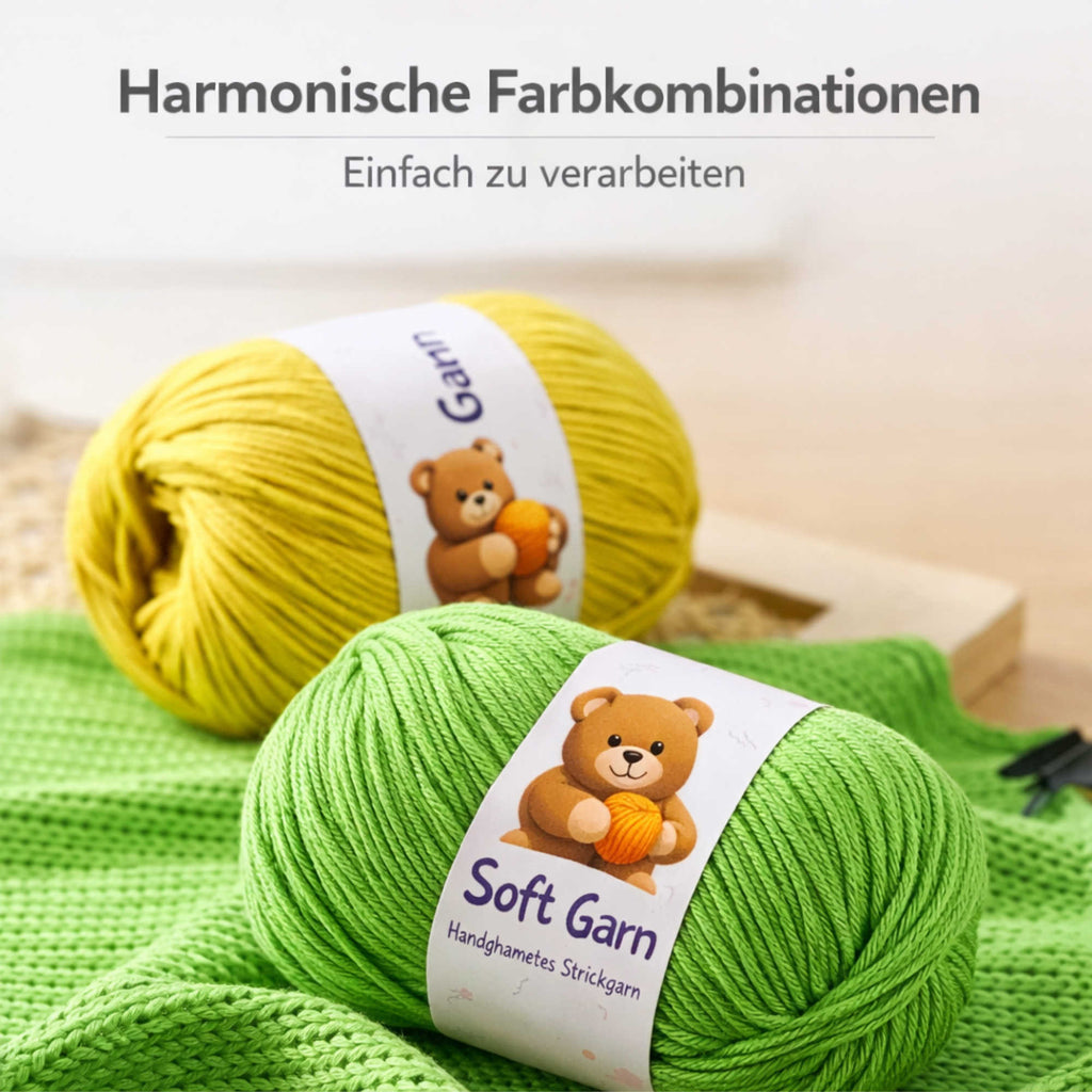 NOMIRO Acrylgarn 6-fach Set - 500 g (10 × 50 g) - weich, selbststreifend - Strick- und Häkelgarn für Pullover, Schals und Mützen