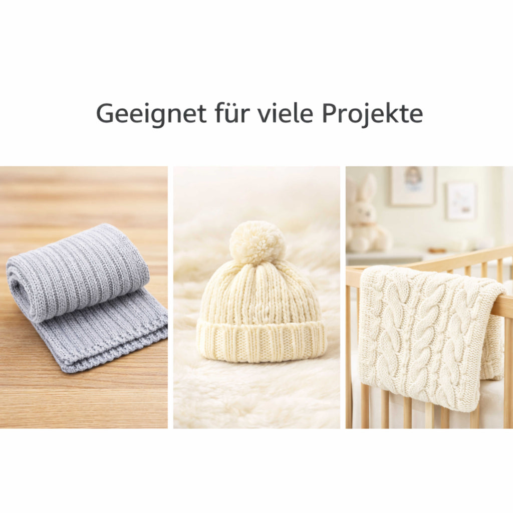 Merino Wollgarn Set 600 g - 12 Knäuel Strickgarn zum Stricken und Häkeln - weiche Merino Wolle für Pullover, Schal und Mützen NOMIRO