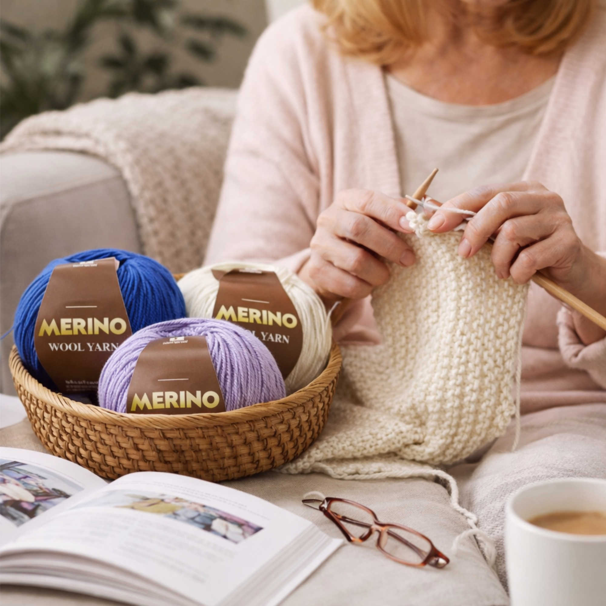 NOMIRO Merino Wollgarn 500 g - weiches mittelfeines Garn für Strick - und Häkelprojekte