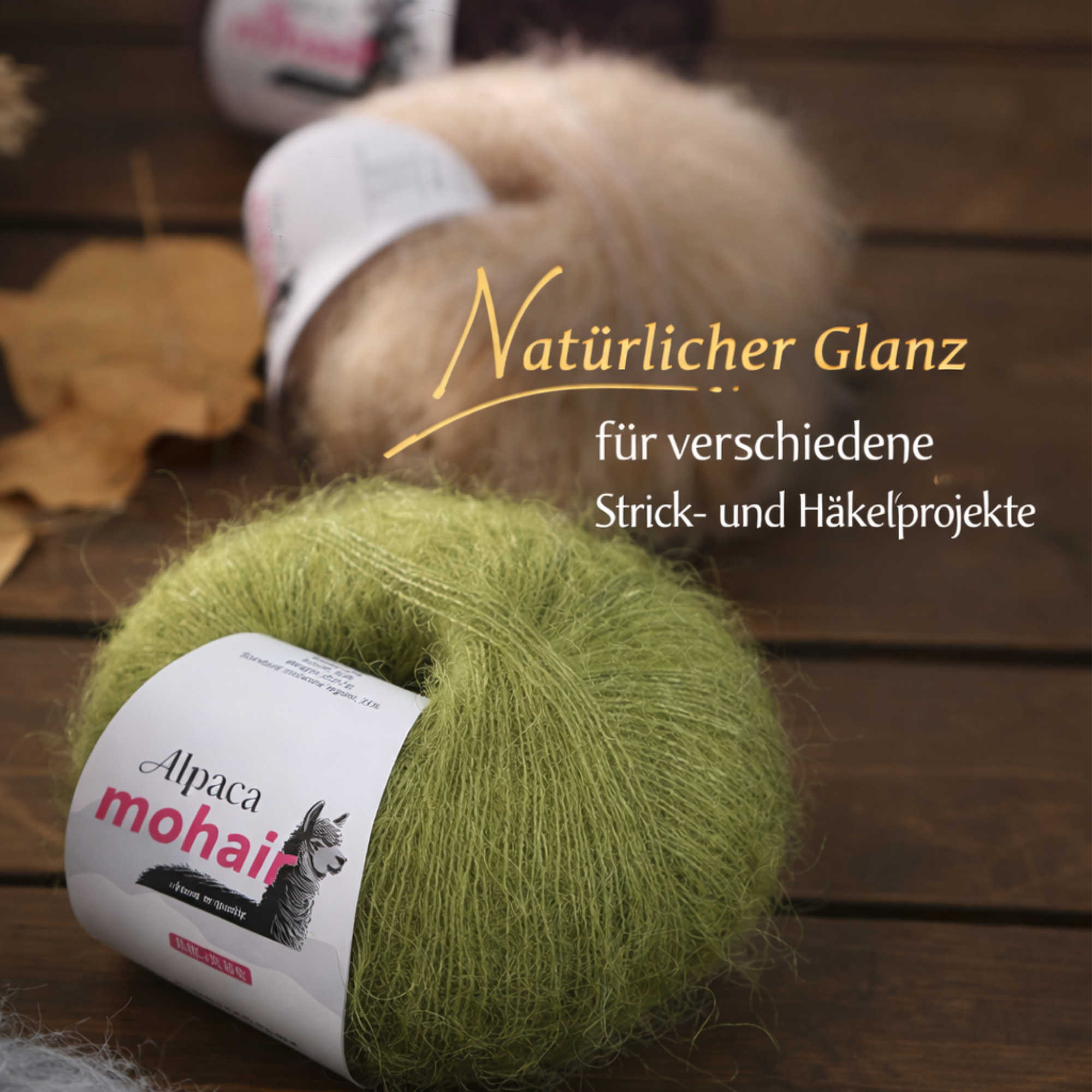 NOMIRO Wollmischgarn mit Mohair und Alpaka - 250 g Set aus 10 Knäueln - weiches Strickgarn für Pullover, Tücher, Schals und Accessoires