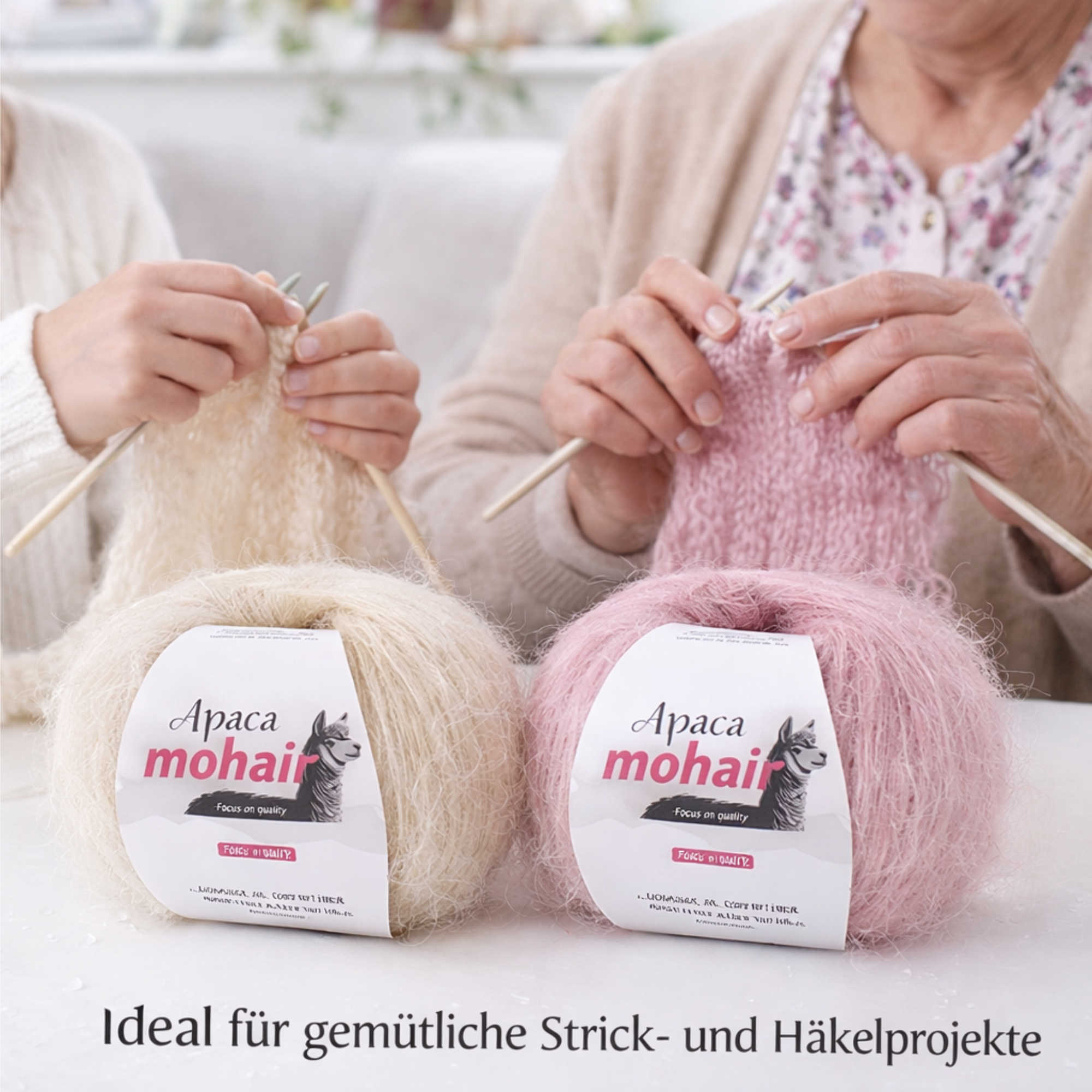 NOMIRO Wollmischgarn mit Mohair und Alpaka - 250 g Set aus 10 Knäueln - weiches Strickgarn für Pullover, Tücher, Schals und Accessoires