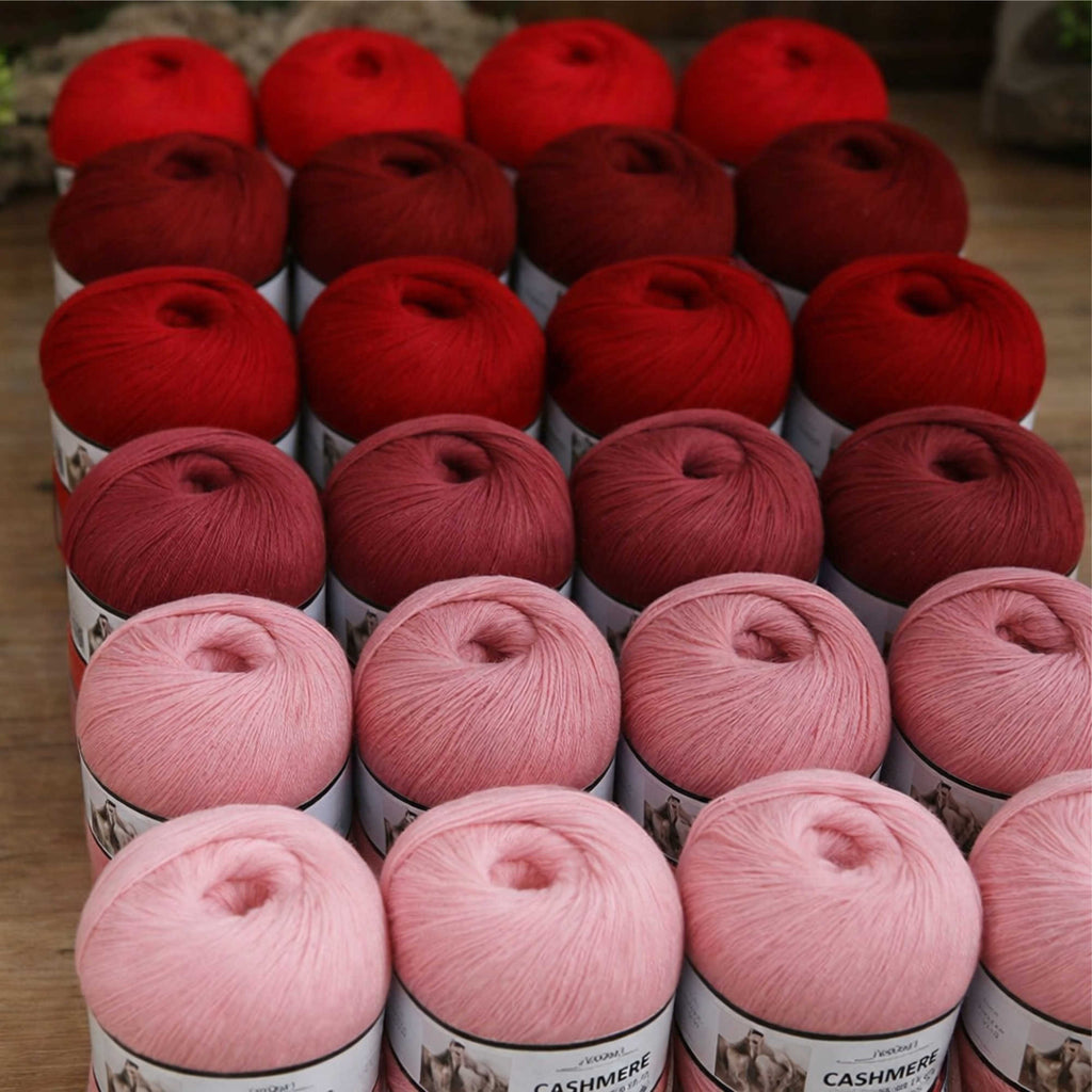 NOMIRO 100 % Kaschmir Wollgarn - 300 g Set aus 6 Knäueln - weiches Premium Strickgarn für Winterkleidung und Accessoires