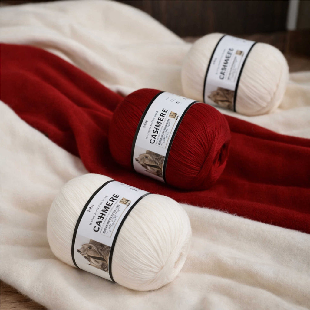 NOMIRO 100 % Kaschmir Wollgarn - 300 g Set aus 6 Knäueln - weiches Premium Strickgarn für Winterkleidung und Accessoires