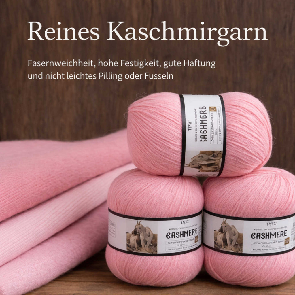 NOMIRO 100 % Kaschmir Wollgarn - 300 g Set aus 6 Knäueln - weiches Premium Strickgarn für Winterkleidung und Accessoires